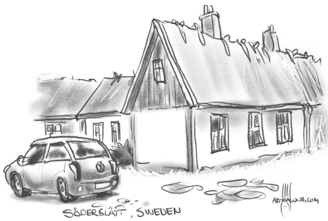 Urban sketch, Söderslätt By Ulf Artmagenta