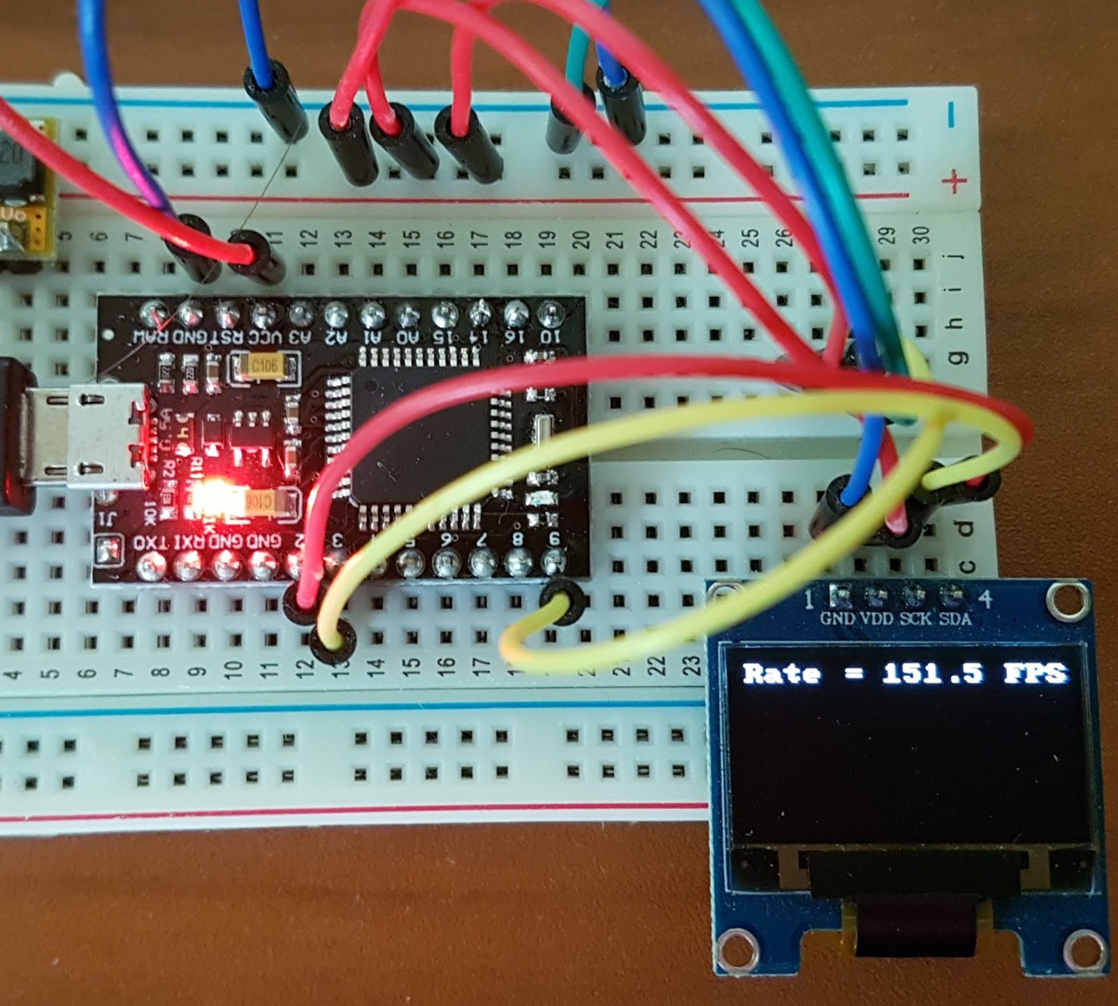 Fast SSD1306 OLED drawing with I2C bit banging