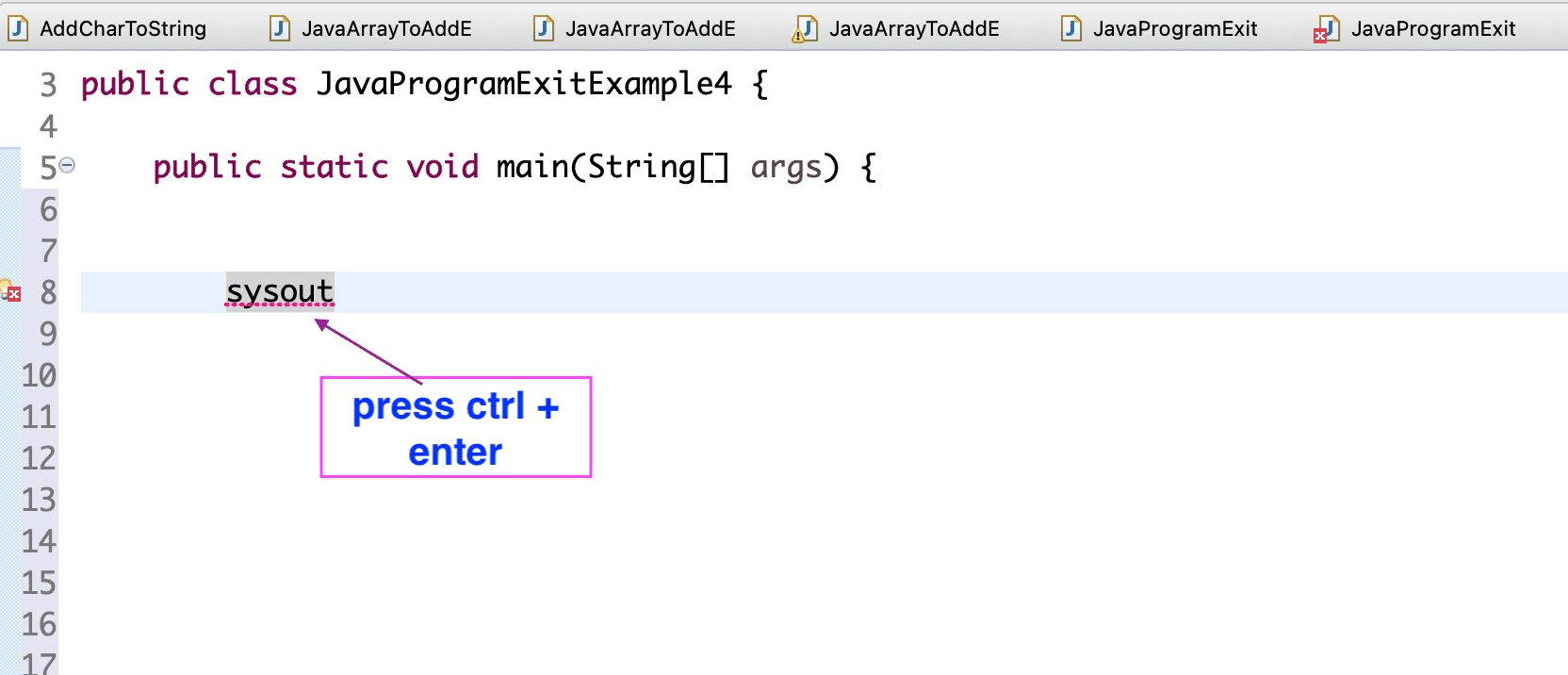 Eclipse system out println shortcut for windows and mac os versions 