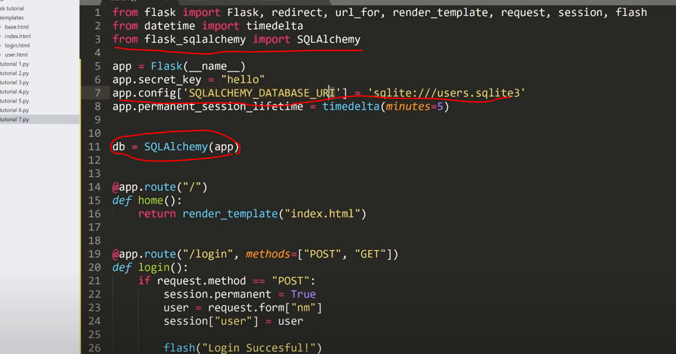 [Tech With Tim] Flask Tutorial 7 Using SQLAlchemy Database