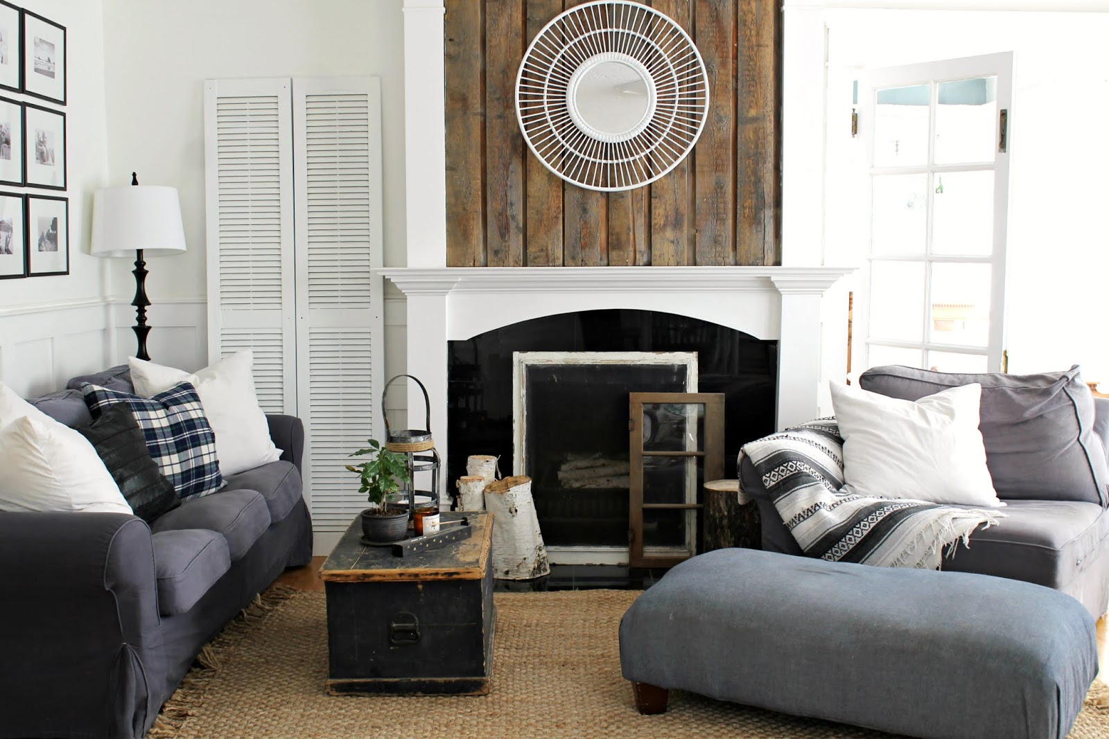 Fireplace Makeover - Rustic Wood Planks on Fireplace