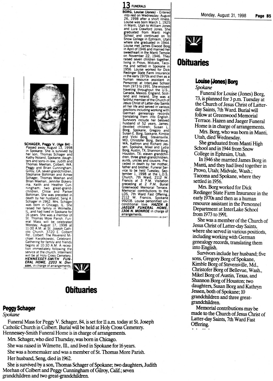 Eastern Washington Genealogical Society Blog: Obituaries: Always Take Two