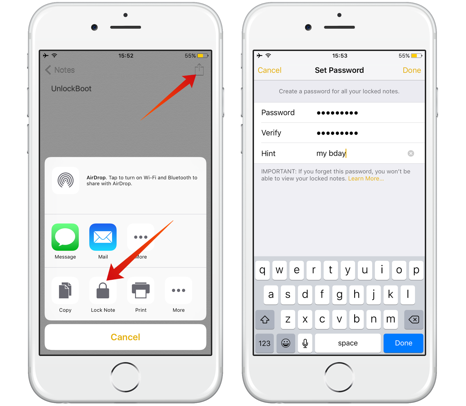 Lock Notes On iPhone / iPad with Password or Touch ID