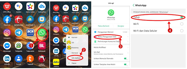 menghilangkan status online di whatsapp