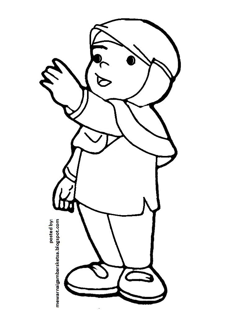  Mewarnai Gambar Mewarnai Gambar Sketsa Kartun Anak 