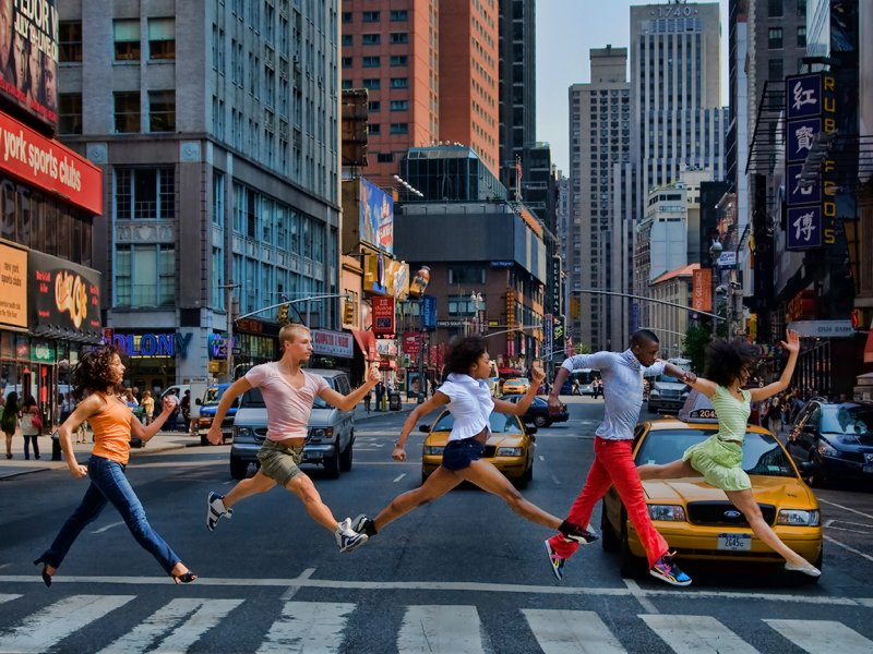 Нью йорк с людьми Нью йорк с людьми