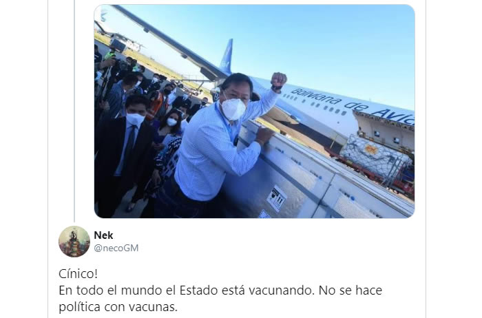 Califican de canallas a Dockweiler y Arce por hacer política con llegada de vacunas chinas Sinopharm