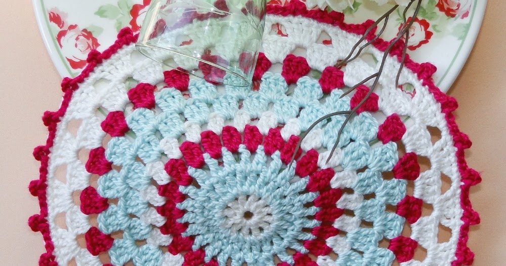 Pink Rose Crochet Coastal Placemat