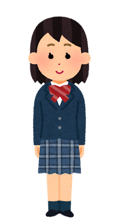 留学生のイラスト（制服・アジア人女性）