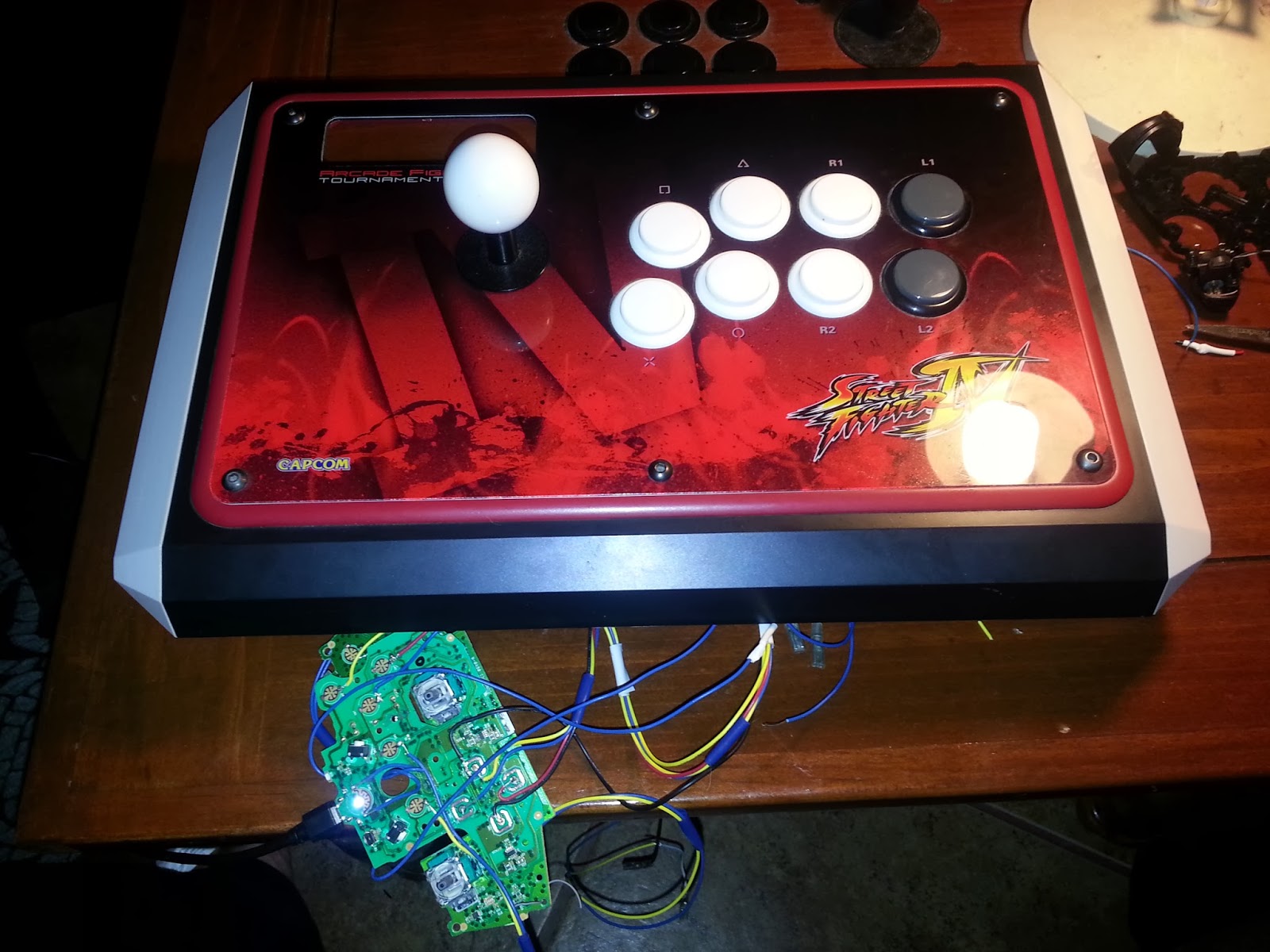 The hand that feeds Xbox One Controller Mod into fight stick_Just a test