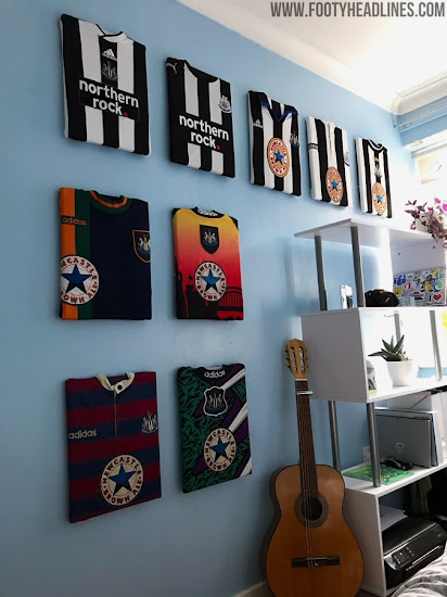 hanging football jersey on wall