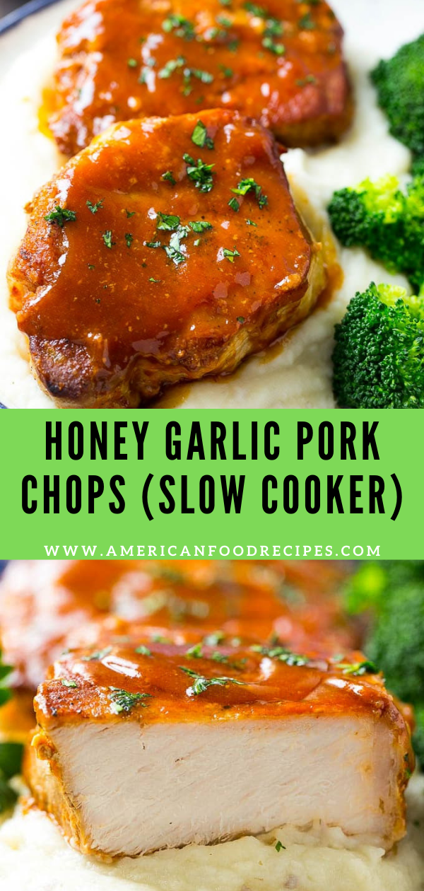 HONEY GARLIC PORK CHOPS (SLOW COOKER) - Recipe By Mom