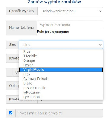 Doładowanie telefonu za czytanie e-maili.