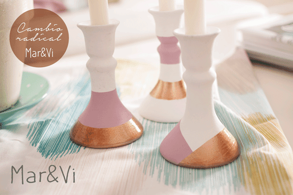 renovar candelabros de cerámica con pintura