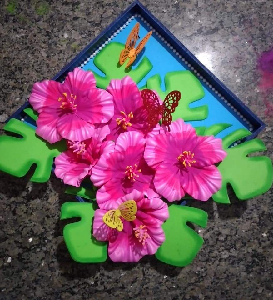 Molde flor hibisco para imprimir: Artes em EVA - Ver e Fazer