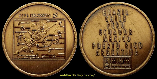 Medalla Copa Ericsson Tenis BRAZIL/ CHILE/ PERU/ ECUADOR/ MEXICO/ PUERTO RICO/ ARGENTINA