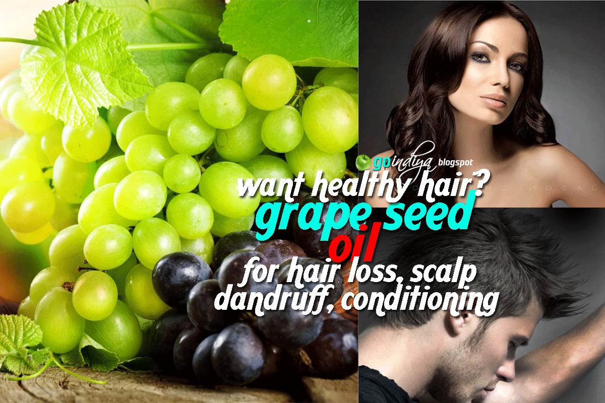Grape seed Oil for Hair Loss, Dandruff, Scalp & Strong Hair. Natural