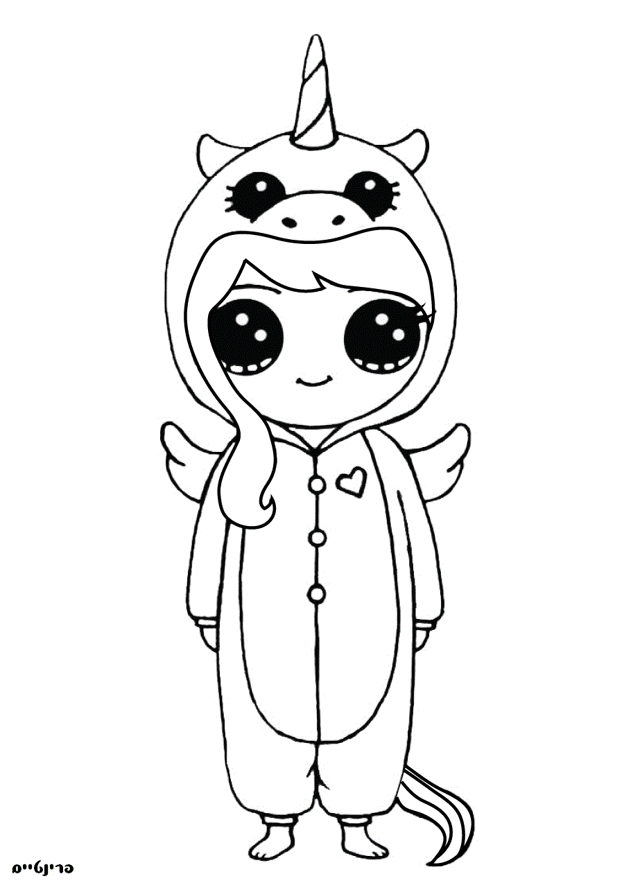 דפי צביעה חמודים בנות - ילדות בגדים ותסרוקות