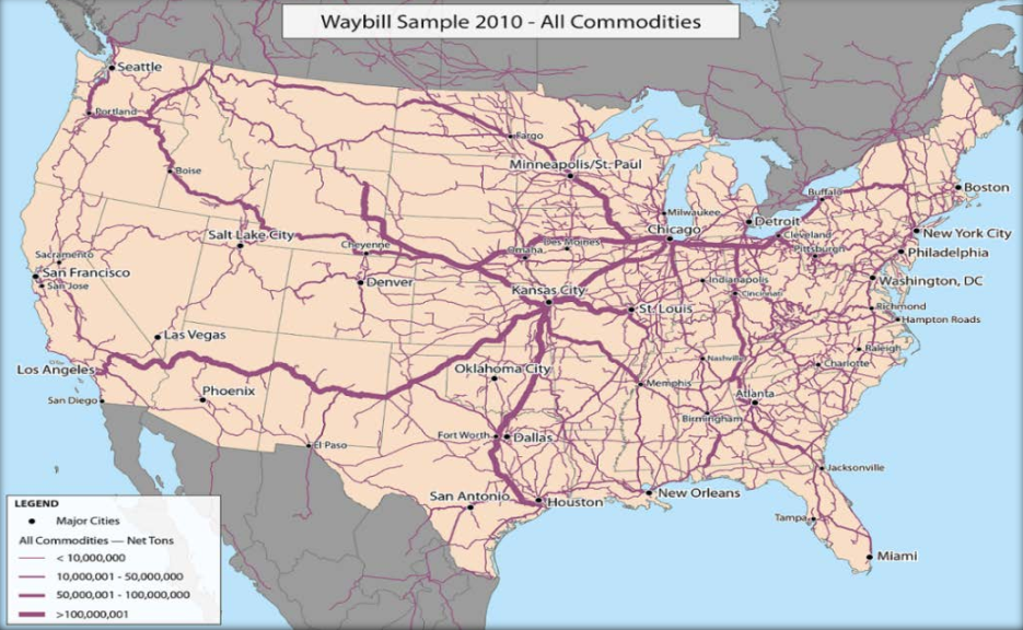 Industrial History: Intermodal and General Traffic Density Map