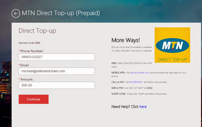 How To Recharge Your Phone (Buy Airtime) Via Interswitch's Quickteller or GTBank Mobile App