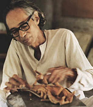 Somnath Hire Working On his Mural Somnath Hire Working On his Mural