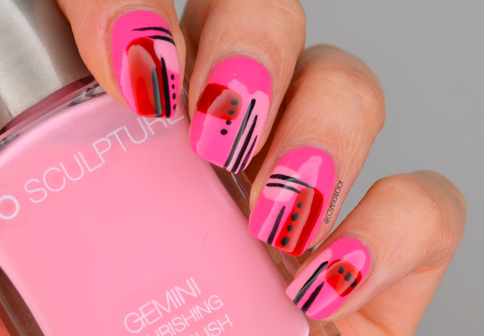 1. Pink and White Abstract Nail Art - wide 4