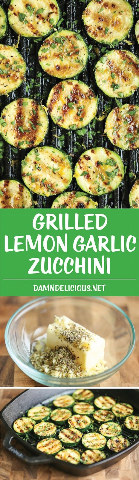 Grilled Lemon Garlic Zucchini - Easy Food Delicious