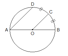O is the centre of circle. AB is the diameter. Arc BC = arc CD