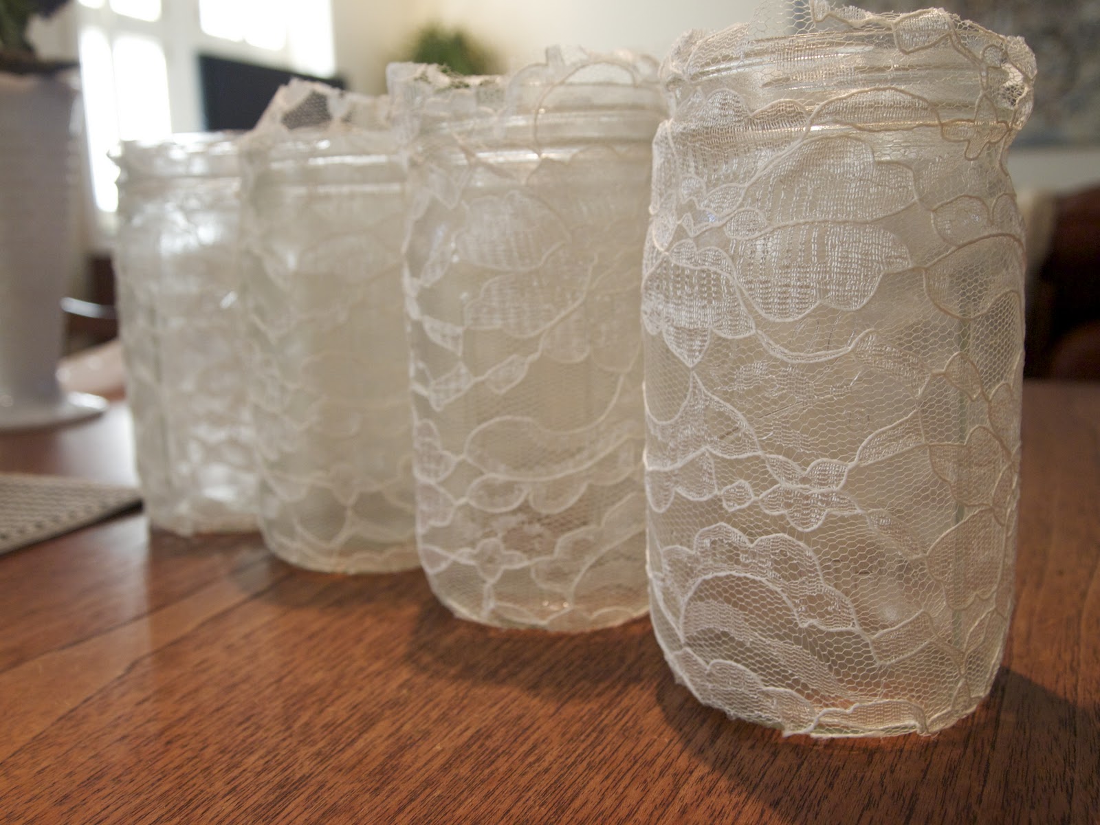 How to Make Burlap and Lace Mason Jars - Adventures of a 
