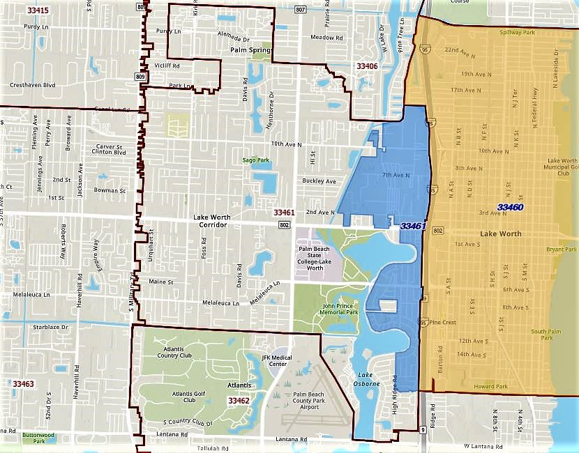 Lake Worth Fl Zip Code Map United States Map