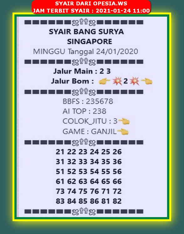 PREDIKSI singapura