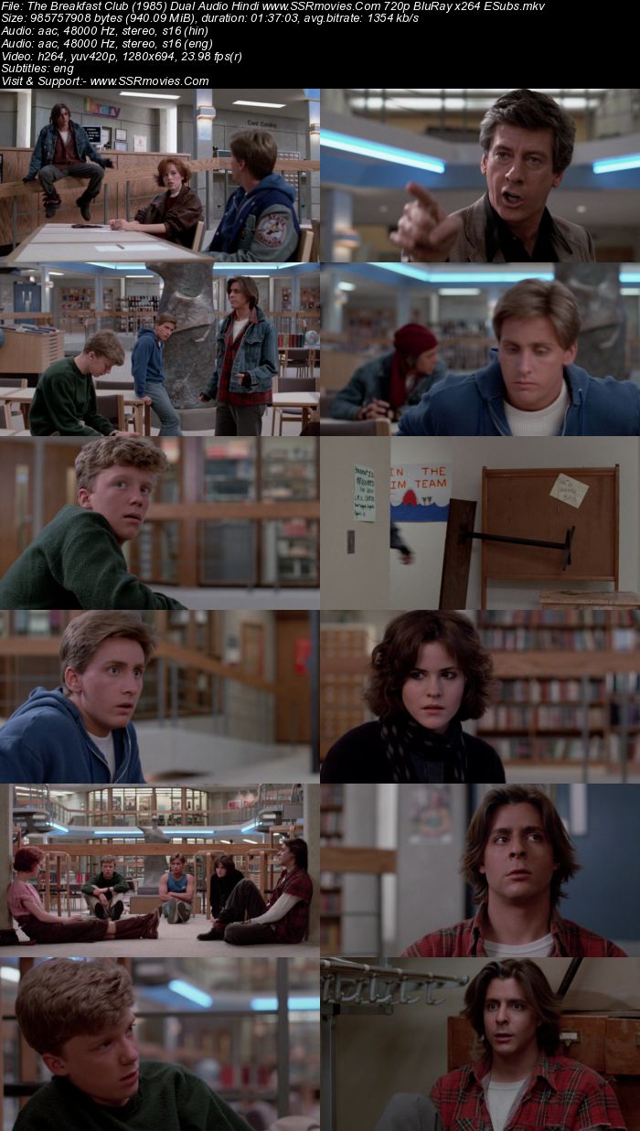 The Breakfast Club (1985) Dual Audio Hindi 480p BluRay x264 300MB ESubs Movie Download