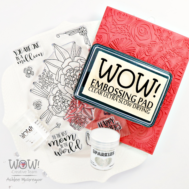 Embossed chipboard and sparkles with Ashlee