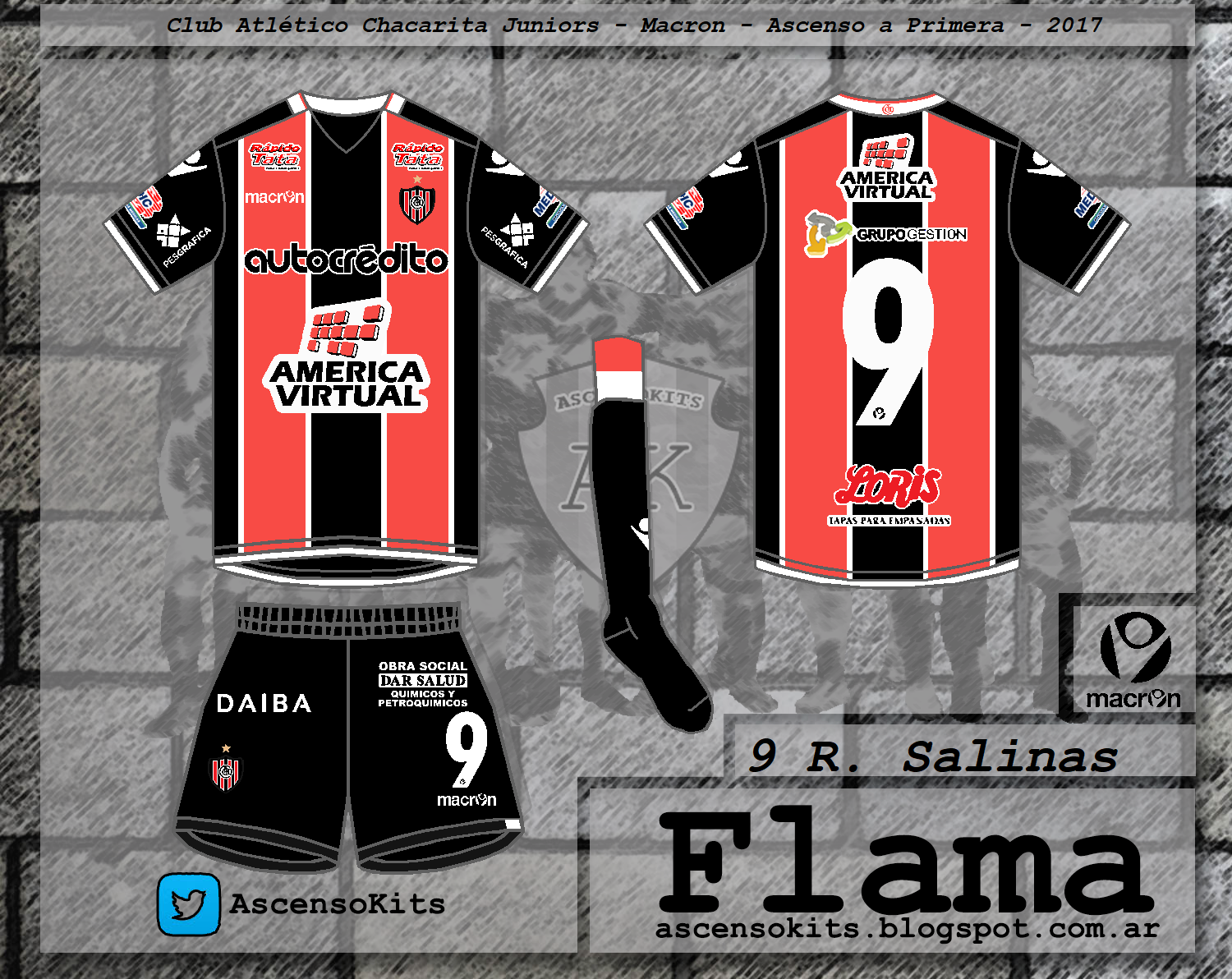 Ascensokits Club Atlético Chacarita Juniors Macron Ascenso a Primera 2017