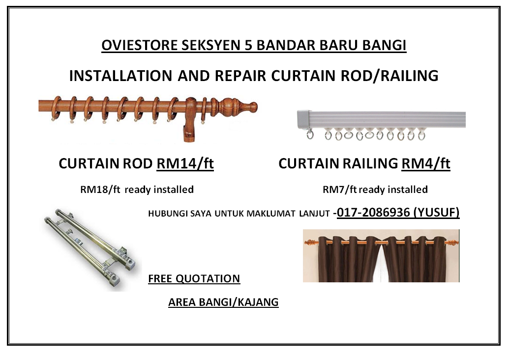 Karysma Store Hardware Servis Pemasangan Railing Langsir