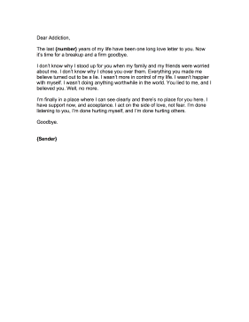 Goodbye Letter To Addiction Template ~ Resume Letter