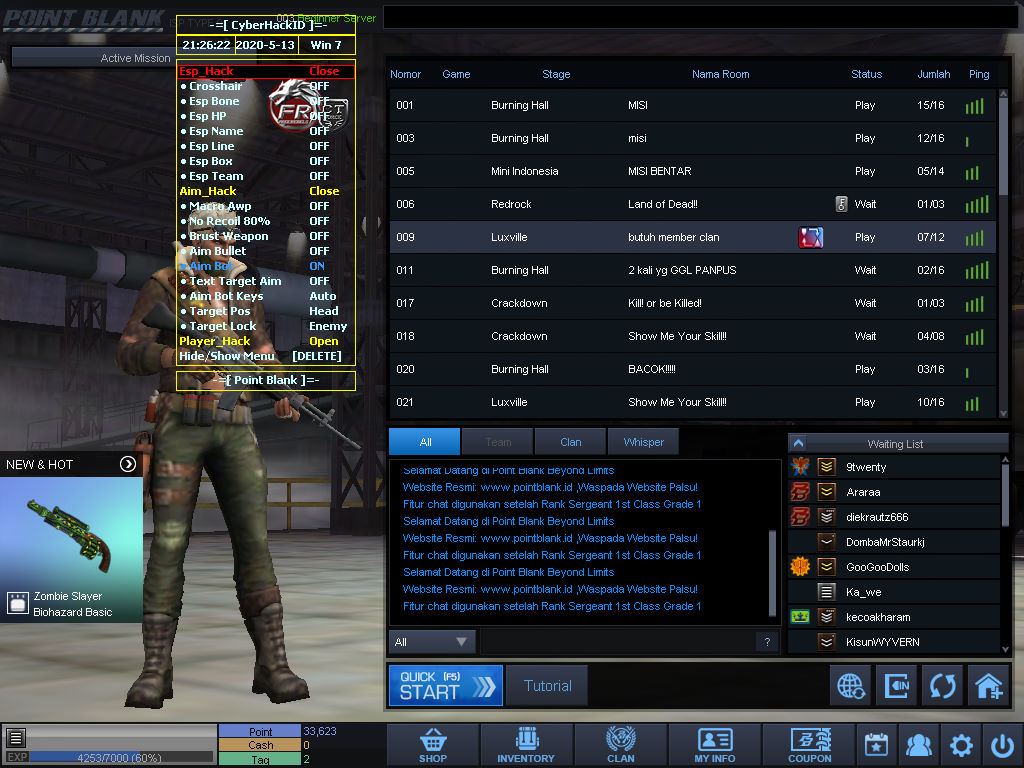 CHEAT POINT BLANK TERBARU MEI 2020 ZEPETTO PB