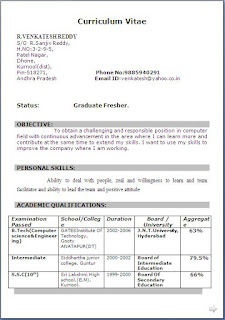 Resume Format In doc