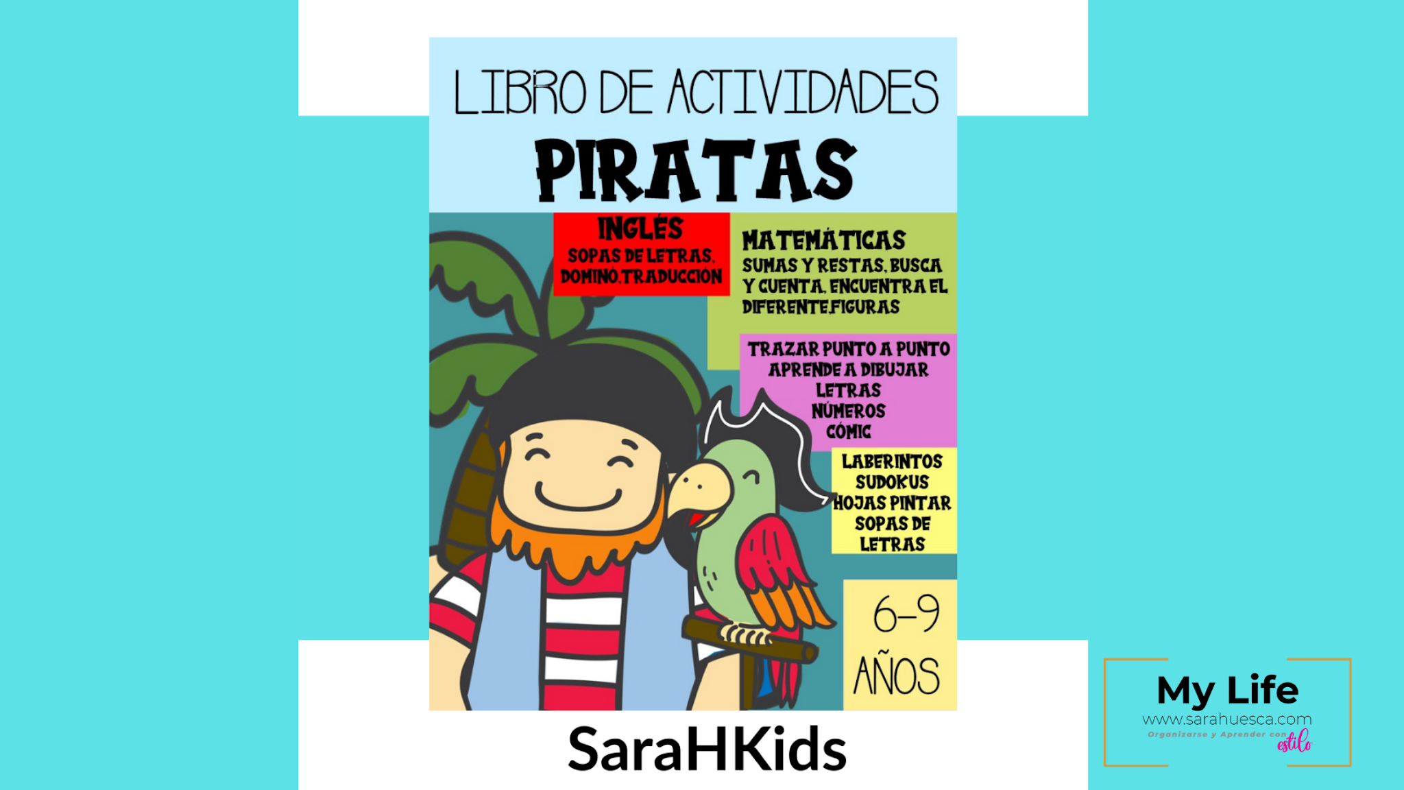 LIBRO, ACTIVIDADES, PIRATAS, SOPA LETRAS, SUDOKUS, ESPAÑOL, INGLES, MATEMATICAS, DIBUJO, AMAZON