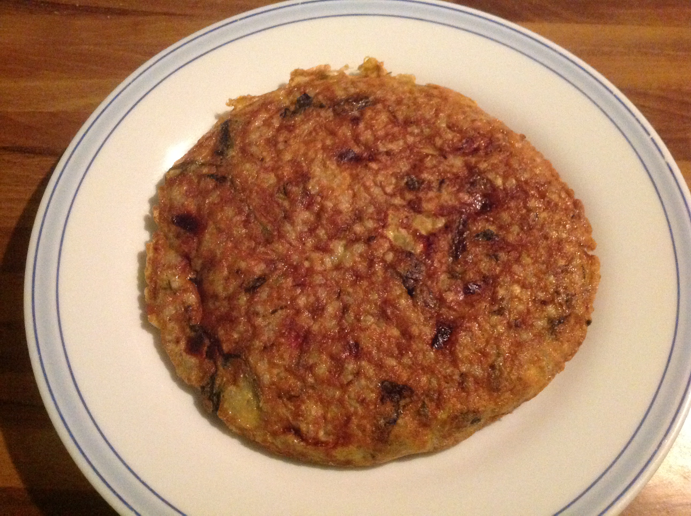 Tortilla de trigo sarraceno con verduras