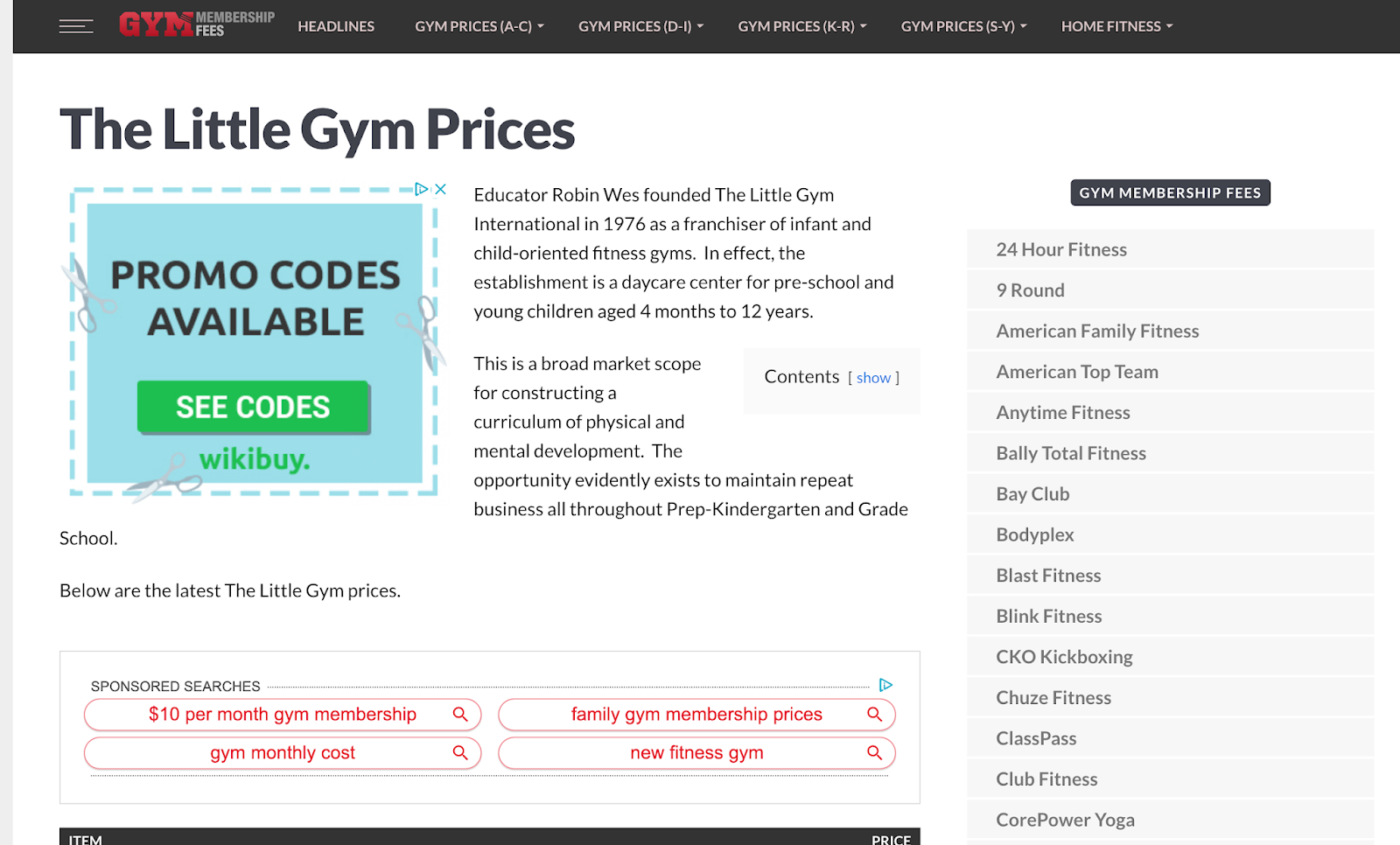 The Little Gym Prices