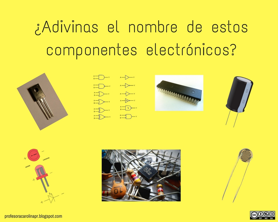 nombres e imágenes de componentes electrónicos