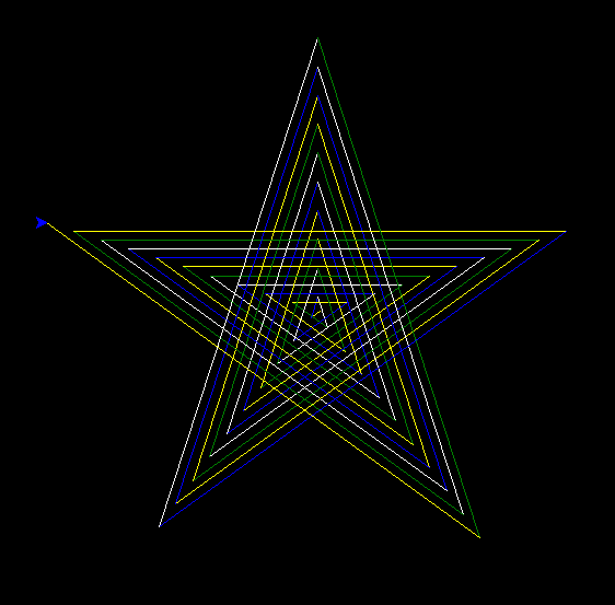Draw Star Pattern using Python Turtle || Source code of STAR drawing