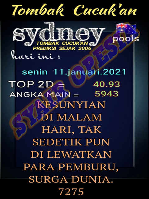 1 New Message Kode Syair Sydney 11 Januari 2021 Forum Syair Togel Hongkong Singapura Sydney