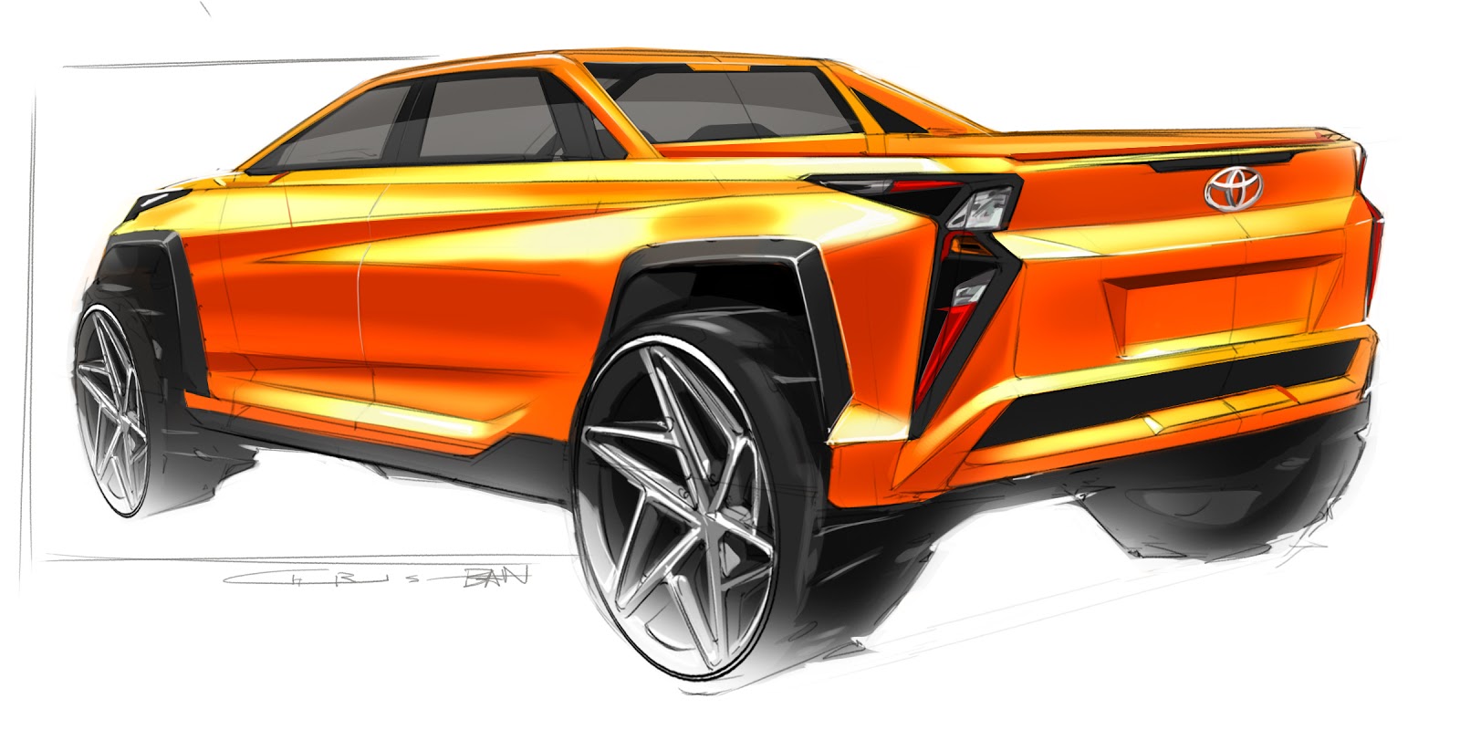 Orange car toyota