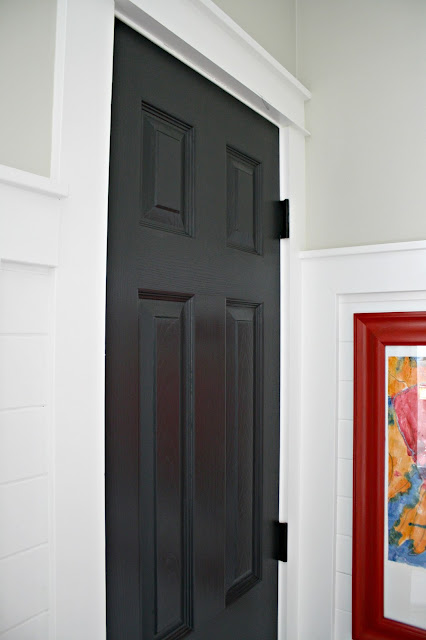 Black door white trim
