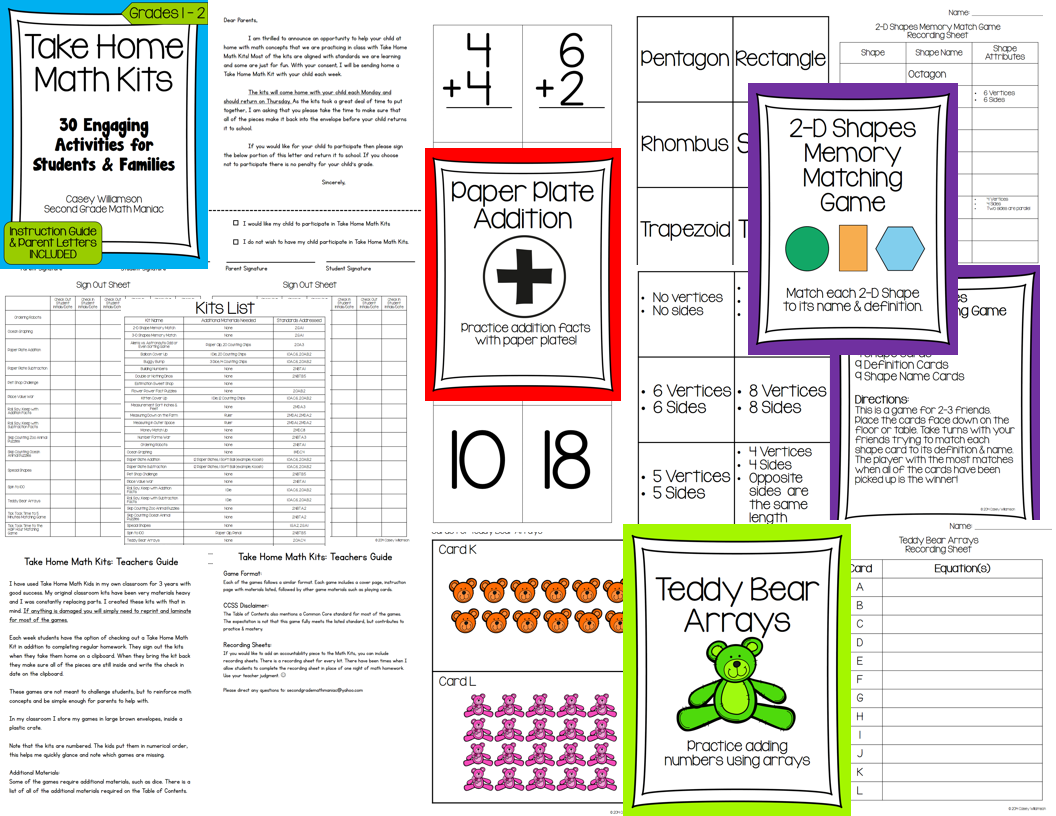 http://www.teacherspayteachers.com/Product/Take-Home-Math-Kits-30-Games-for-Students-and-Their-Families-377451