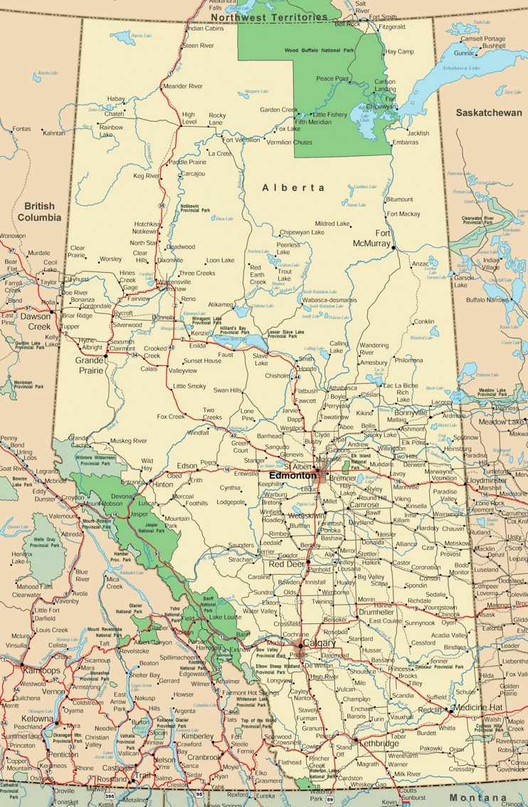 Alberta Road Map Max 