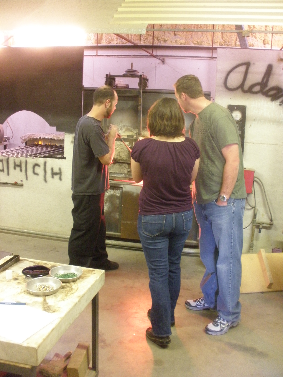 Just us Kuhns Glass Blowing class