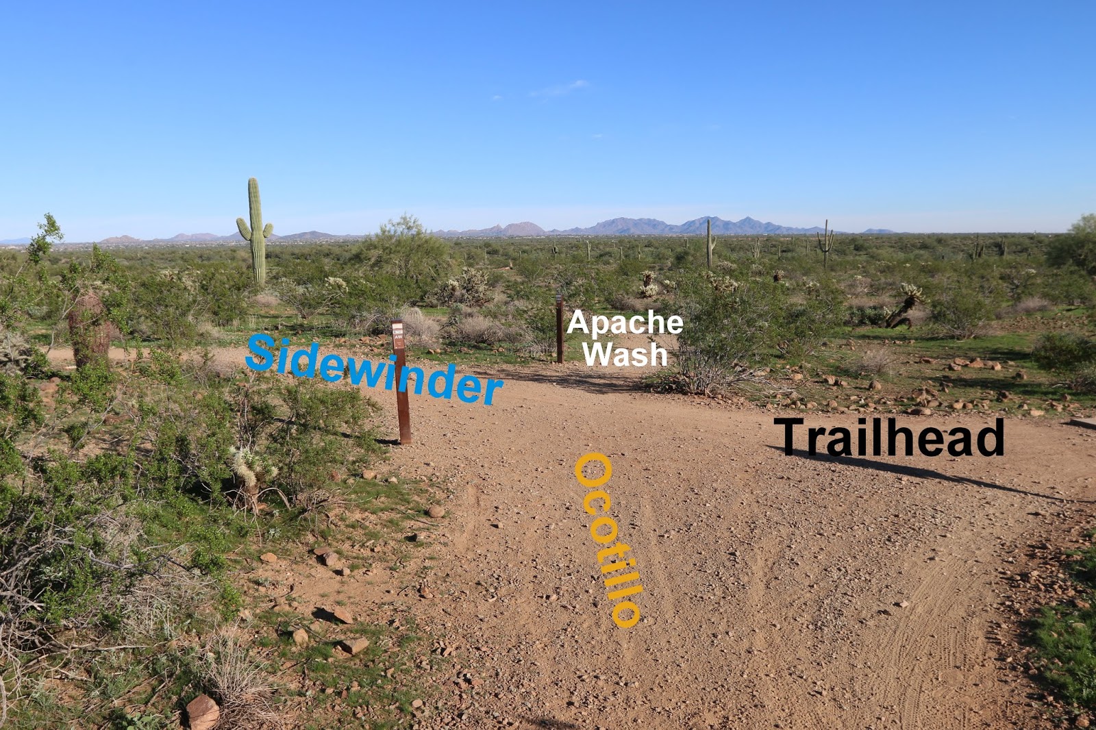 Apache Wash Trailhead Map Gjhikes.com: Apache Wash Loop